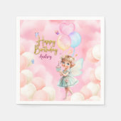 Personalized Pink & Blue Fairy Party Paper Napkin Serviette (Vorderseite)