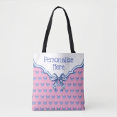 Personalized Pink Blue White Butterfly Tasche (Vorderseite)