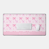 Personalized Pink Bow Coquette Cute Name Office Schreibtischunterlage (Tastatur & Maus)