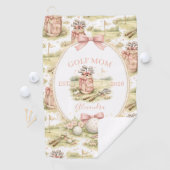 Personalized Pink Bow Golf Mom Gift Golfhandtuch (Insitu)