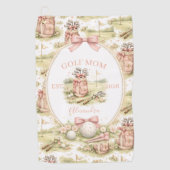Personalized Pink Bow Golf Mom Gift Golfhandtuch (Vorderseite)