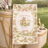 Personalized Pink Bow Golf Mom Gift Golfhandtuch
