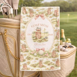 Personalized Pink Bow Golf Mom Gift Golfhandtuch