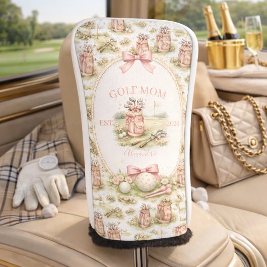 Personalized Pink Bow Golf Mom Gift Headcover