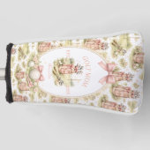 Personalized Pink Bow Golf Mom Gift Headcover (Vorderseite)