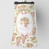 Personalized Pink Bow Golf Mom Gift Headcover (Rotieren 90)