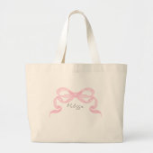 Personalized Pink bow Jumbo Stoffbeutel (Vorne)