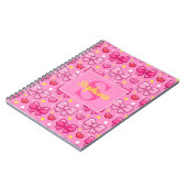 Personalized Pink Bows Hearts Stars Notizblock (Linke Seite)