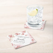 Personalized Pink Butterfly Baby Shower Coaster Untersetzer (Vor Ort)