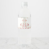 Personalized Pink Butterfly Water Bottle Label Wasserflaschenetikett (Rückseite)