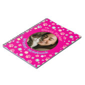 Personalized Pink Cat Photo & Name Spiral Notebook Notizblock (Linke Seite)