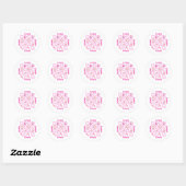 Personalized Pink Checkered Cowgirl Pattern  Runder Aufkleber (Blatt)