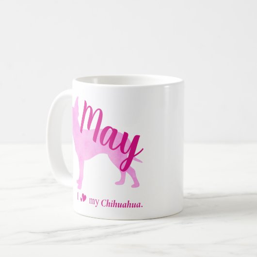 Personalized Pink Chihuahua Mug チワワ Kaffeetasse (Vorderseite Links)
