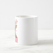 Personalized Pink Christmas Reindeer Xmas Present Kaffeetasse (Mittel)