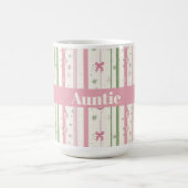 Personalized Pink Coquette Auntie Holiday Kaffeetasse (Mittel)