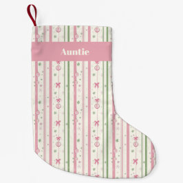 Personalized Pink Coquette Auntie Holiday Kleiner Weihnachtsstrumpf