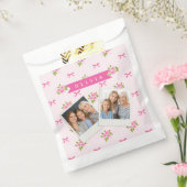Personalized Pink Coquette Girly Bow Floral Name Geschenktütchen (Versiegelt)
