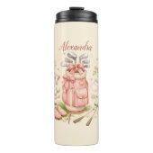Personalized Pink Coquette Golf Monogram Thermosbecher (Vorderseite)