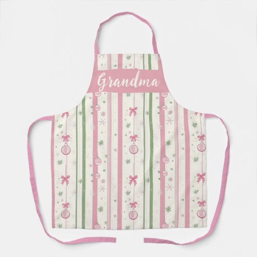 Personalized Pink Coquette Grandma Schürze (Vorderseite)