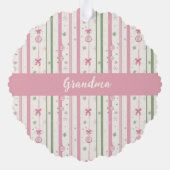 Personalized Pink Coquette Mom Holiday Ornament Karte (Rückseite)