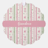 Personalized Pink Coquette Mom Holiday Ornament Karte (Vorderseite)