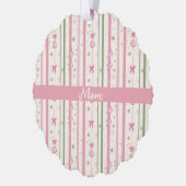 Personalized Pink Coquette Mom Holiday Ornament Karte (Links)