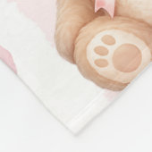 Personalized Pink Coquette Retro Cute Teddy Bear  Fleecedecke (Ecke)