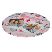 Personalized Pink Coquette Retro Cute Teddy Bear Schneidebrett (Ecke)