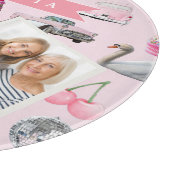 Personalized Pink Coquette Retro Cute Teddy Bear Schneidebrett (Ecke)