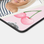 Personalized Pink Coquette Retro Cute Teddy Bear Schreibtischunterlage (Ecke)