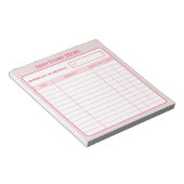 Personalized Pink Daily Workout Schedule Notepad Notizblock (angewinkelt)