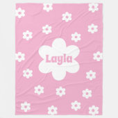 Personalized Pink Daisy Name Fleece Blanket (Vorderseite)