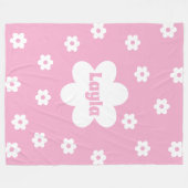 Personalized Pink Daisy Name Fleece Blanket (Vorderseite (Horizontal))