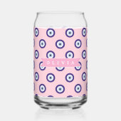 Personalized Pink Evil Eye Pattern Gifts With Name Dosenglas (Rückseite)