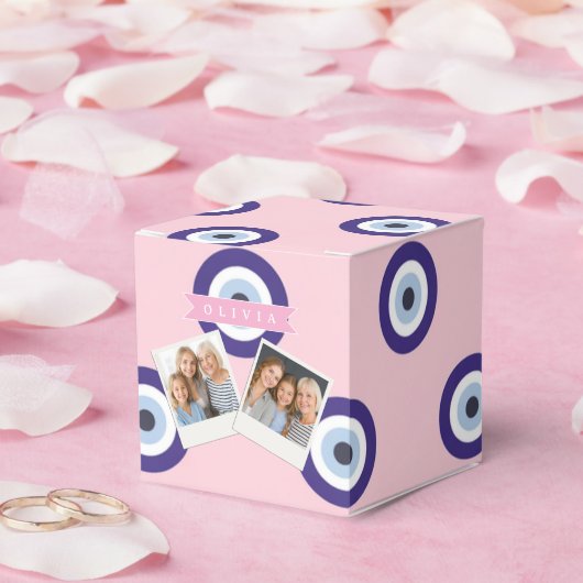 Personalized Pink Evil Eye Pattern Gifts With Name Geschenkschachtel (Hochzeit)