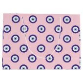 Personalized Pink Evil Eye Pattern Gifts With Name Große Geschenktüte (Rückseite)
