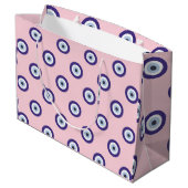 Personalized Pink Evil Eye Pattern Gifts With Name Große Geschenktüte (Rückseite Schrägansicht)