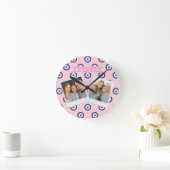 Personalized Pink Evil Eye Pattern Gifts With Name Runde Wanduhr (Zuhause)
