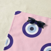 Personalized Pink Evil Eye Pattern Gifts With Name Strandtuch (Beispiel)