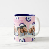 Personalized Pink Evil Eye Pattern Gifts With Name Zweifarbige Tasse (VorderseiteRechts)