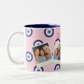 Personalized Pink Evil Eye Pattern Gifts With Name Zweifarbige Tasse (Links)