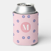 Personalized Pink Evil Eye Pattern Monogram Dosenkühler (Kanne Rückseite)
