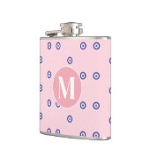 Personalized Pink Evil Eye Pattern Monogram Flachmann (Links)