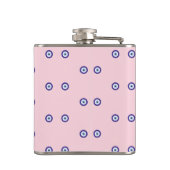 Personalized Pink Evil Eye Pattern Monogram Flachmann (Rückseite)