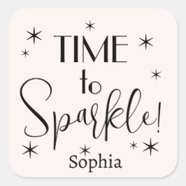 Personalized Pink Festive Christmas Gift Label  Quadratischer Aufkleber