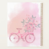 Personalized Pink Floral Bicycle Weekly Planner Planer (Rückseite)