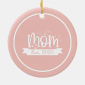 Personalized Pink Floral First Mother's Day  Keramik Ornament (Hinten)