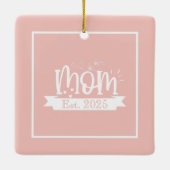 Personalized Pink Floral First Mother's Day  Keramikornament (Rückseite)