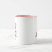 Personalized Pink Floral Monogram Mug Gift for Her Tasse (Zentrum)