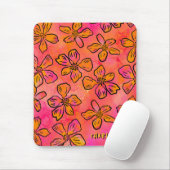 Personalized Pink Floral Pop Art Mousepad (Mit Mouse)